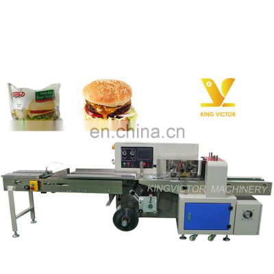 Professional designed burgers pillow packing packaging machine price for food