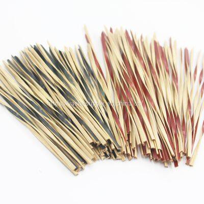 Disposable Twisted Stem Black color Red color Bamboo Cocktail Skewer