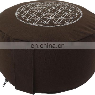 Custom color with unique Embroidery on top zafu meditation cushion Indian supplier