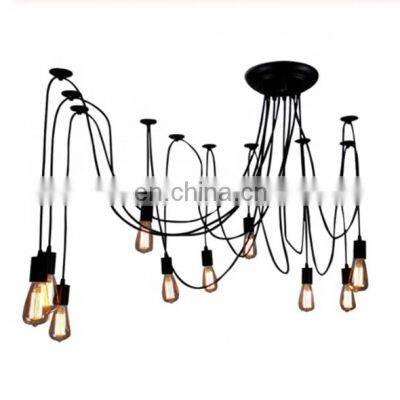 Modern Nordic Retro Light Edison Bulb Light Chandelier Vintage Loft Antique Spider Ceiling Lamp Fixture Light