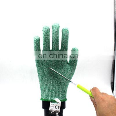 EN388 2016 CE Approved Cut Level 5 HPPE Glass Knit Cut Resistant Garden Safety Work Gloves