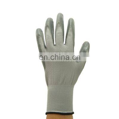 13 gauge knitted liner coated breathable nitrile foam building safety work gloves