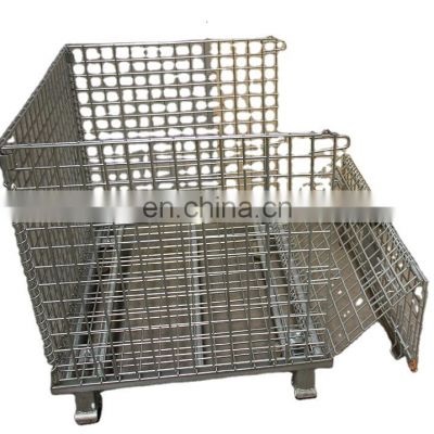 warehouse stillage pallet storage cage,wire mesh pallet cage,Special metal folding warehouse cage