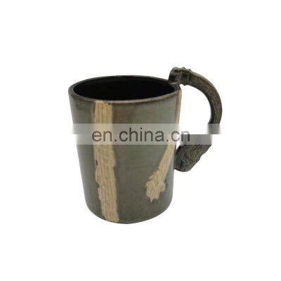 custom logo green musical note ceramic coffee mugs with violin handle