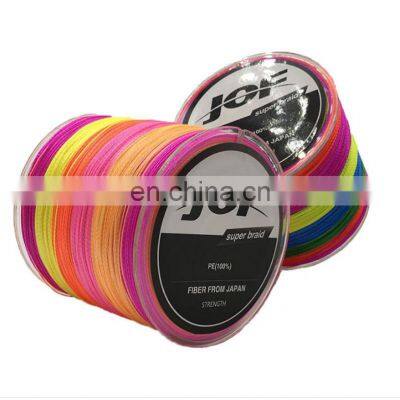 4 Stands JOF PE 300m 500m 1000m Fishing Thread China Braided Multicolor Fishing Line photo-4