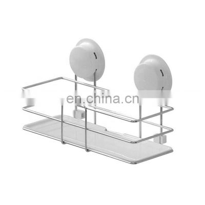 Special offer quality light grey color storage holders & dish racks plastic bathroom shelf wall-mounted suction cup