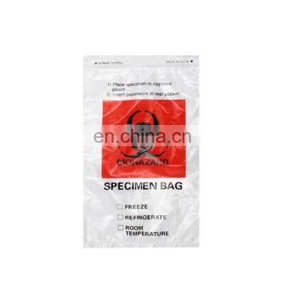 Hot sale zip lock medical specimen bag for waste disposable