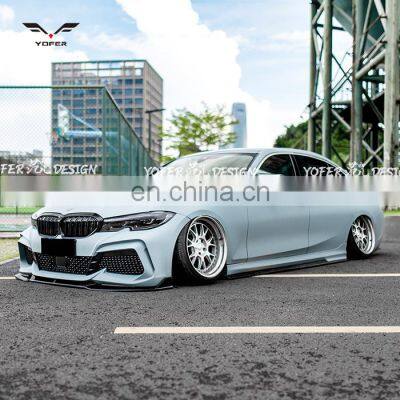 YOFER GS-380 Auto Parts Glossy Black Blister PP Universal Side Skirt For BMW 3 Series G20-28