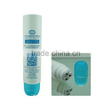 Dia 40mm round cosmetic plastic tubes for hand cream ,facidl cleanser packaging 3 roll on tube