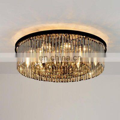 2022 Newest Design Big Black Round Luxury Asfour Pendant Lamp Restaurant Living Room Classic Crystal Chandeliers Ceiling photo-4