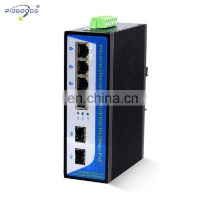 Gigabit POE 2SFP 4 Ethernet ports optical fiber Switch