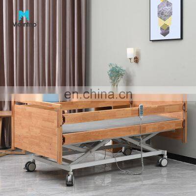 Factory Metal Folding Medical Furniture Adjustable Electric Patient Nursing 5 Function Hospital Bed With Casters photo-5