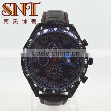 Latest good quality leather watch with big case for men