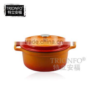 Hot sale Trionfo orange pre-seasoned cast iron enamel cookware