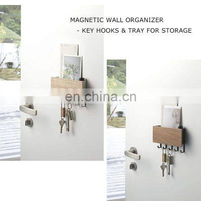 Magnetic Wall Organizer-Key Hooks & Tray for Storage Metal Wall Magnetic Key Holder Organizer photo-2