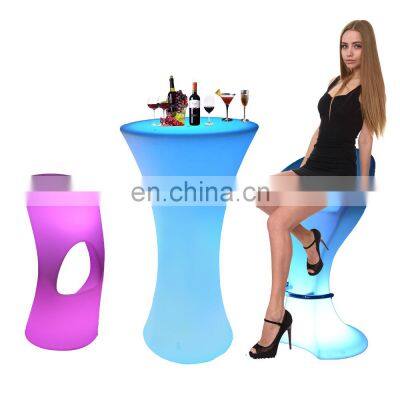 LED bar furniture / LED Outdoor Waterproof Glow Patio LED Tables and Chairs Furniture Hire Plastic Bar Stool