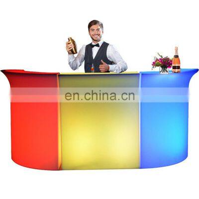 events party nightclub entertainment rental commercial Illuminated LED Bar Counter with Light Color Change mobile bar counter