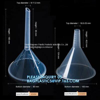 Factory Directly Transparent Large PP Plastic Perfume Dispensing Funnels, Factory Selling 30mm 50mm 60mm 75mm 90mm 100mm 120mm 150mm Transparent Funnel photo-3