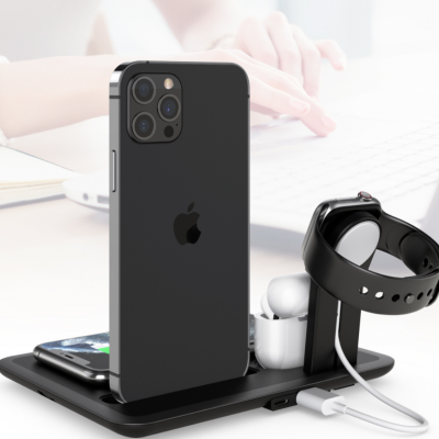 Strong Compatible Charger Station for IPhone 11 Iwatch and Airpod Portable Battery Charger 4 in 1 Wireless Charger Stand photo-2