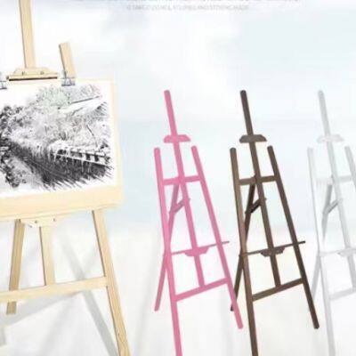 Easy to Assemble Adjustable Height Natural Beech Wooden Art Easel