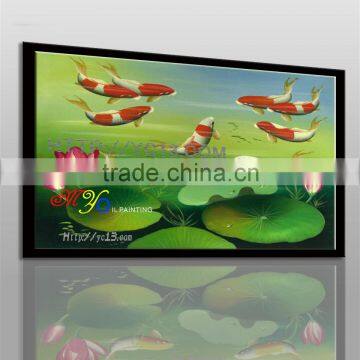 canvas goldfish handmade home decor Artwork impressionist oil painting