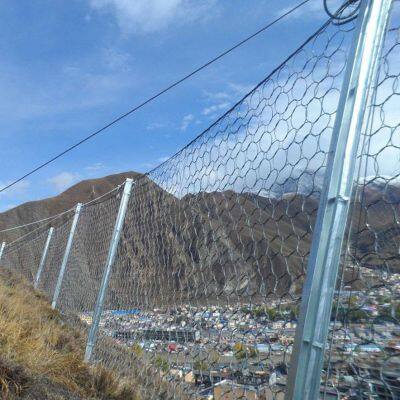 Rockfall Protection Catchment Fences Rope Mesh Paired China Manufacturer Bending for Falling Rock Barrier Galvanized Steel