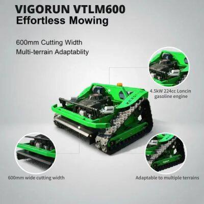 VTLM600 Motor Loncin de 224cc Cortacésped RC de giro cero con alcance de control remoto de 200m Certificado Euro5 y EPA para villas y granjas