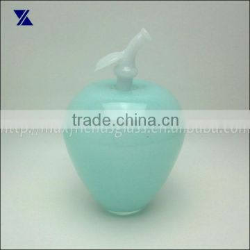 hand made art glass light blue mottled apple glass reed diffuser