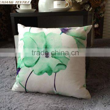 Chinese Watercolour Felt Flowers Printed 100% Cotton Large Cushion Cover photo-2