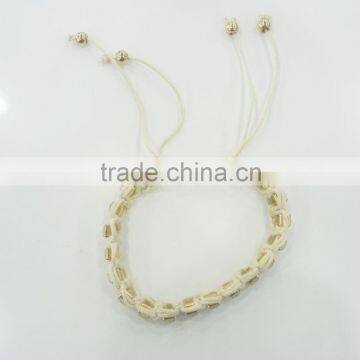 FASHION BRAIDED RHINESTONE CHAIN ADJUSTABLE BRACELET