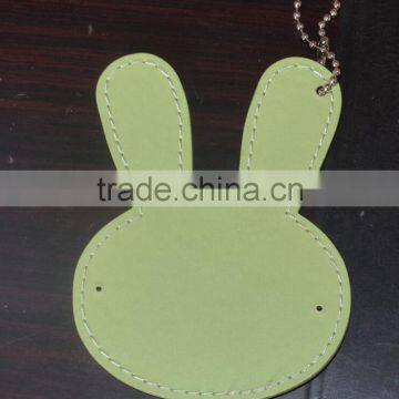 PU Leather Rabbit Head Shape Hang Tag can be Decorated with DIY Slide Letters