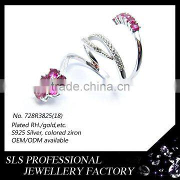 Jewelry Mood Rings With Ruby Stones Long Ring for Girls Fashion Finger Rings Silver 925 photo-2
