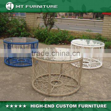 Round Cheap Glass Coffee Table Rattan Furniture