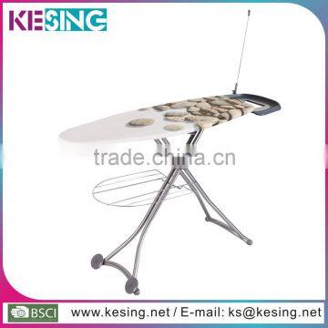 Oval shape folding movable mesh top Ironing board