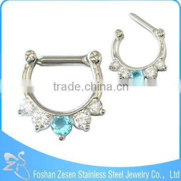 Newest Design Septum Clicker Body Piercing Jewelry With Zircon