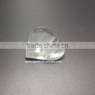 Custom Clear Desktop Heart Shaped Solid Acrylic Paper Weight Block,crystal Glass Heart-shape Desktop Decoration photo-5
