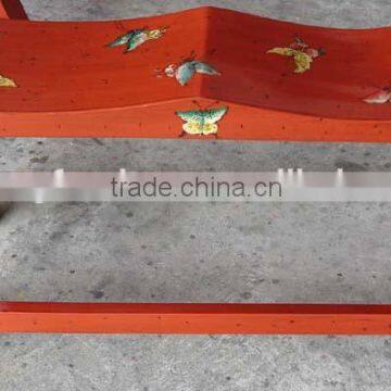 Chinese antique furniture wooden painted stool LWS043