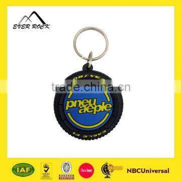 Promotional Custom Wheel Shape 3D PVC Keychain/Rubber Keychain