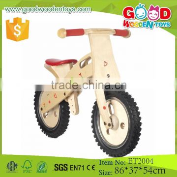 2015 high quality 12'' eva tire wooden balance bicycle for children