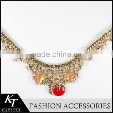 Fox Logo Beading Women Collar/Plated Alloy Beaded Neck Collar