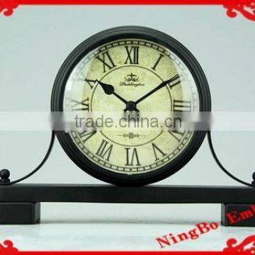 Decorative Black classic Metal Tabletop desktop digital retro Alarm clock