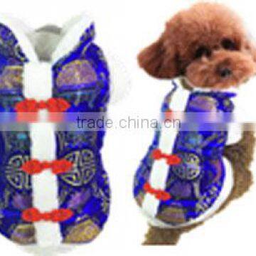 Blue chinese flavor tang suit in the new year for small dog