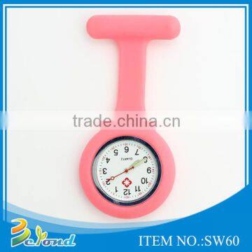 Promotional items silicone cheap brooch quartz doctor watch