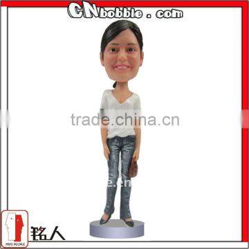 custom handmade resin personal woman bobblehead