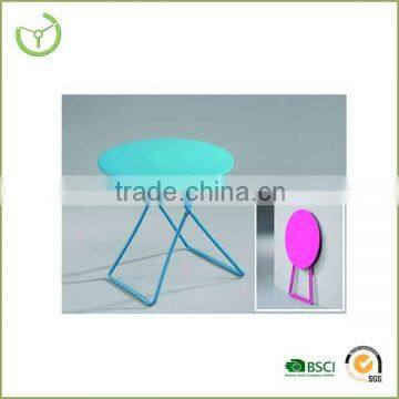 Steel folding tables-round folding metal side table