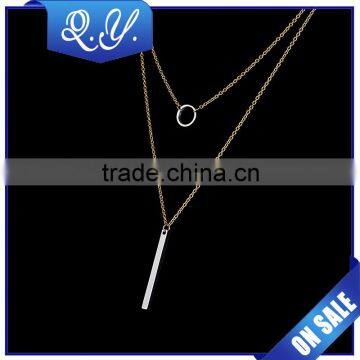 2 layer gold long chain necklace jewelry