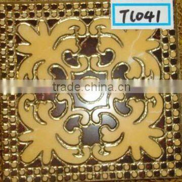 T1041 SIZE 80*80MM HOT SALE &NEW GOLDEN AND POLISHED DECORATION CHINA CRYSTAL WALL CERAMIC TACO tile