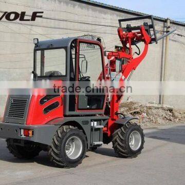 China mini loader ZL08 with joystick WOLF wheel loader price