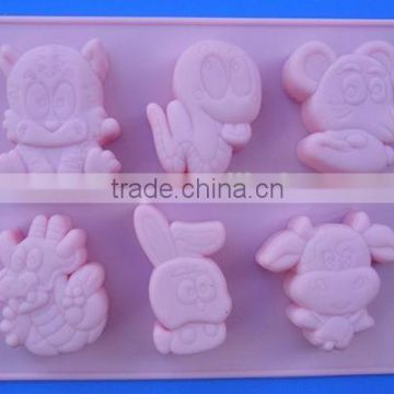 Nice styles Chinese zodiac design silicone chocolate mold