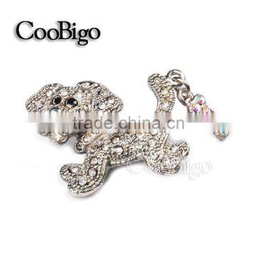 Fashion Jewelry Cute Little Dog Rhinestone Pin Brooch Women Girl Party Promotion Gift Apparel Accessories